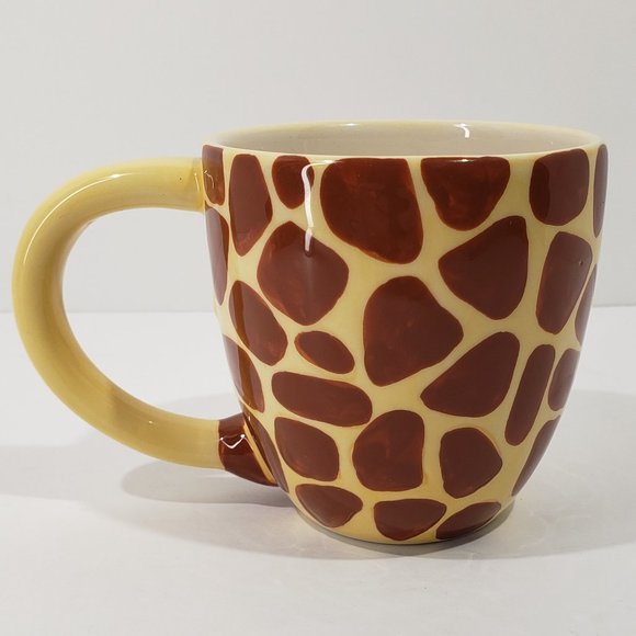 Pier 1 Giraffe Mug Hand Painted Surprise Baby Giraffe Inside, Set of 2 Cups - Picture 7 of 10